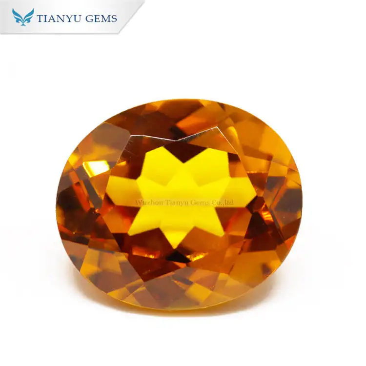 #144 Orange Gemstone Synthetic Oval Cut Nanosital 1