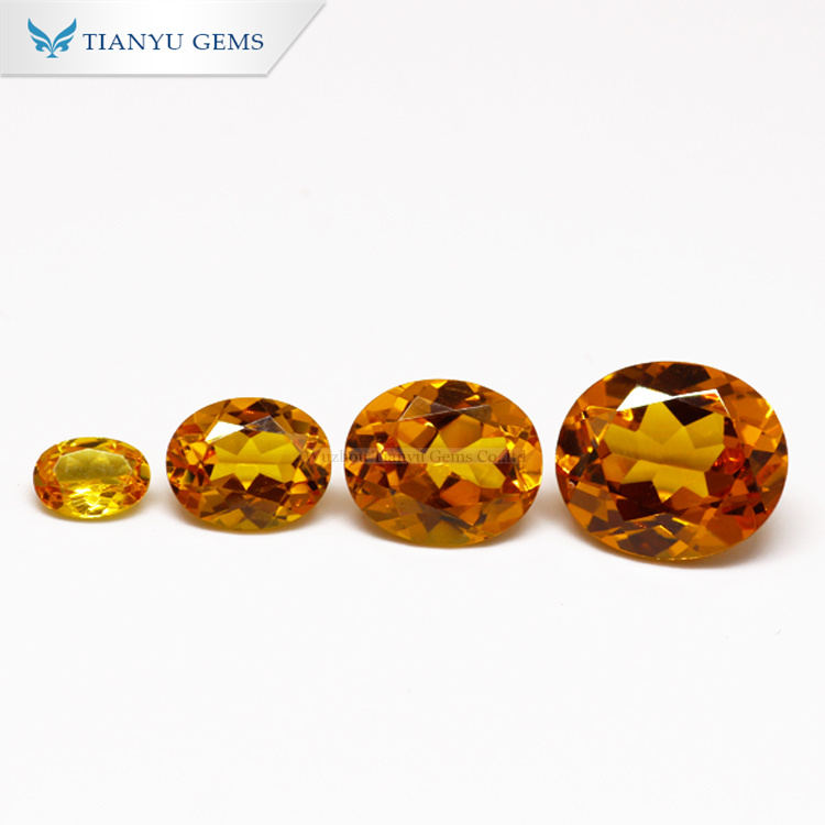 #144 Orange Gemstone Synthetic Oval Cut Nanosital 9