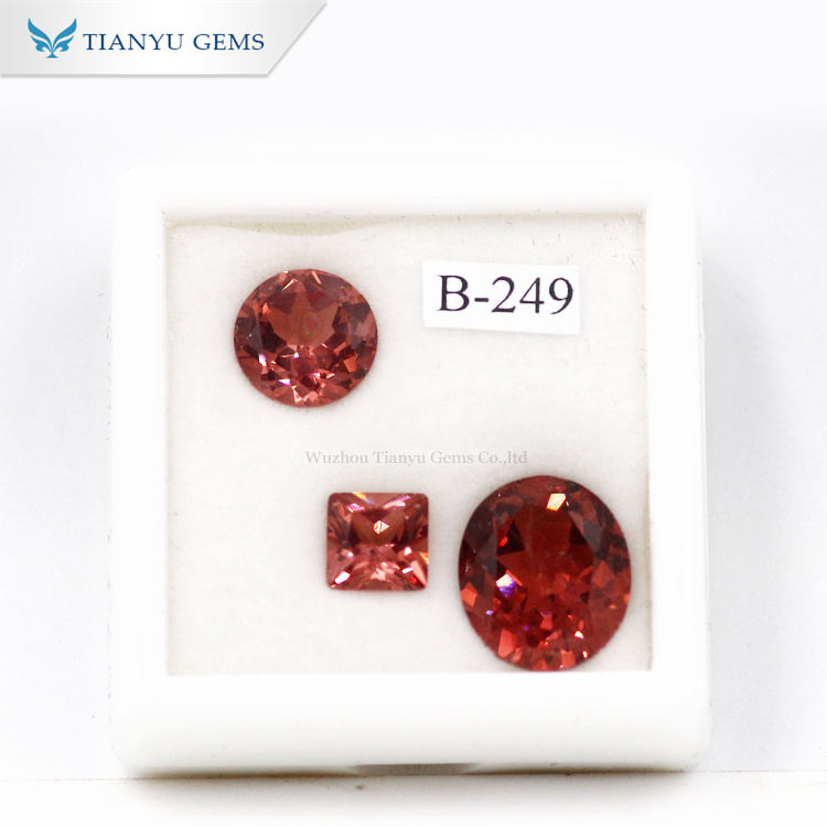 #B-249 Rubelite Medium Synthetic Gemstone Red Oval Cut Nanosital 9