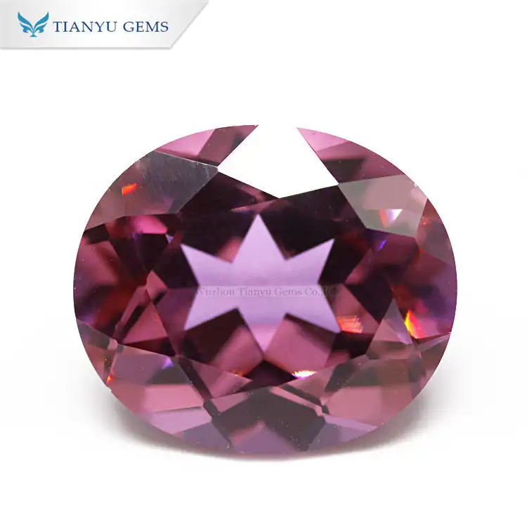 #2249 Rhodolite Purple Synthetic Gemstone Oval Cut Nanosital 1