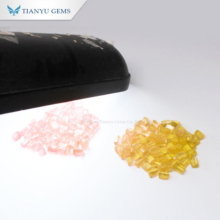 #204 Color Change Yellow Pink Nanosital Pear Cut Synthetic Gemstone 9