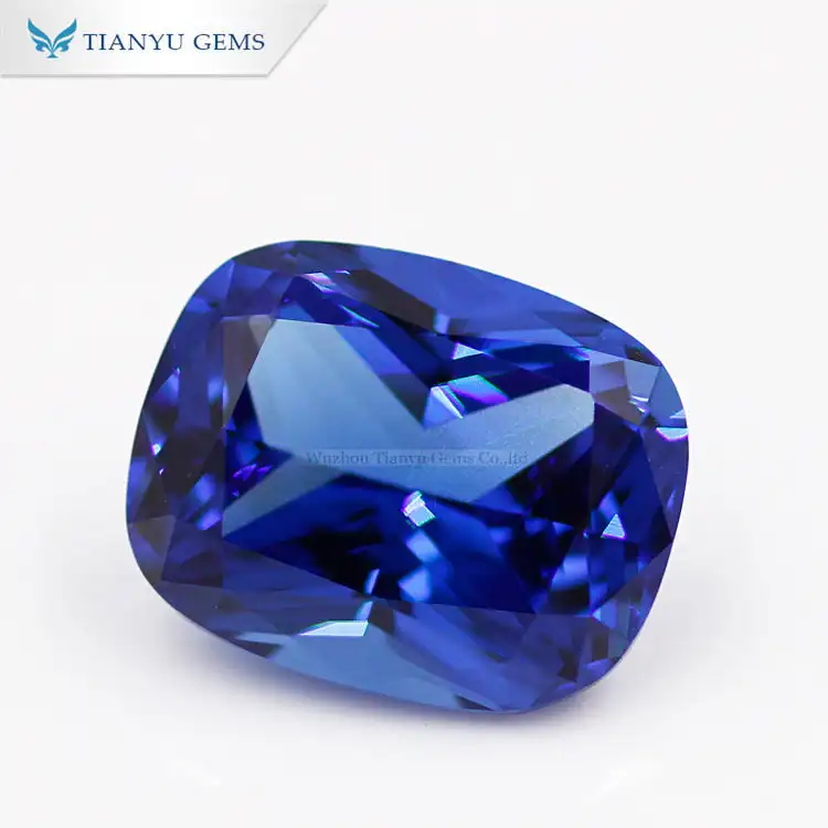 #472 Light Sapphire Blue Elongated Cushion Cut Synthetic Gemstone Nanosital 1