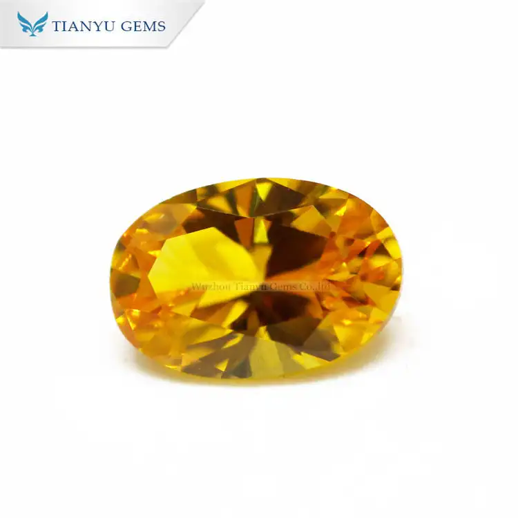 #144 Gemma sintetica nanosital ovale dorata taglio brillante 1