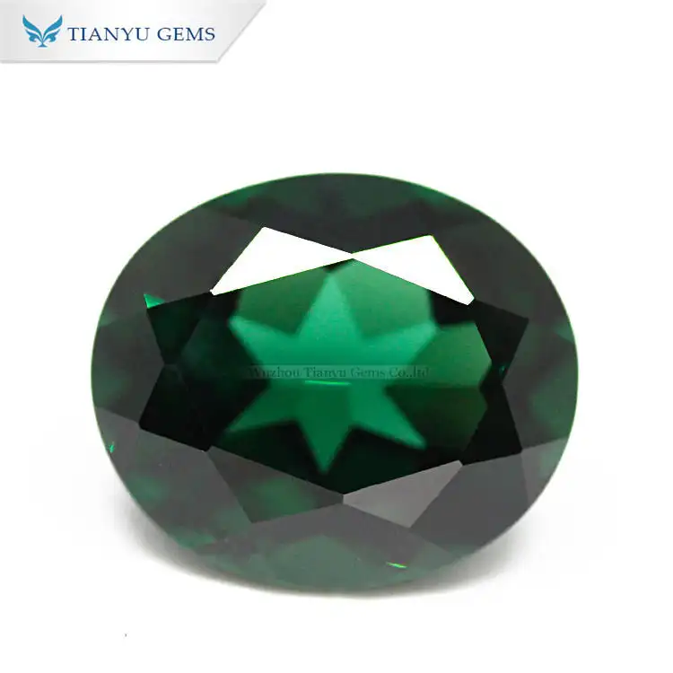 Oval Cut #21 Tourmaline Green Synthetic Gemstone Nanosital 1