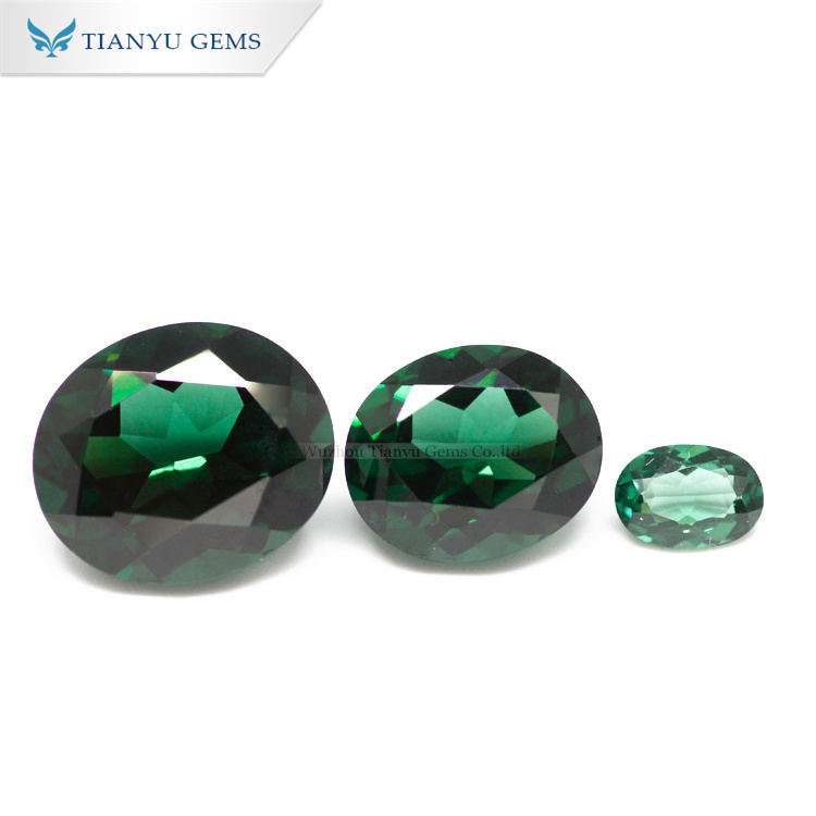 Oval Cut #21 Tourmaline Green Synthetic Gemstone Nanosital 11