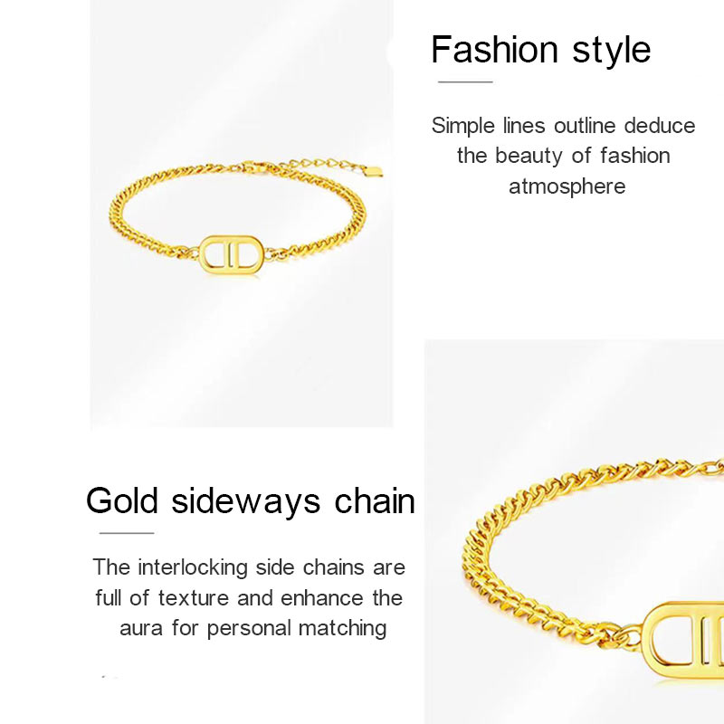 Tianyu Gems customed 24K pure gold fashion bracelet for women 6