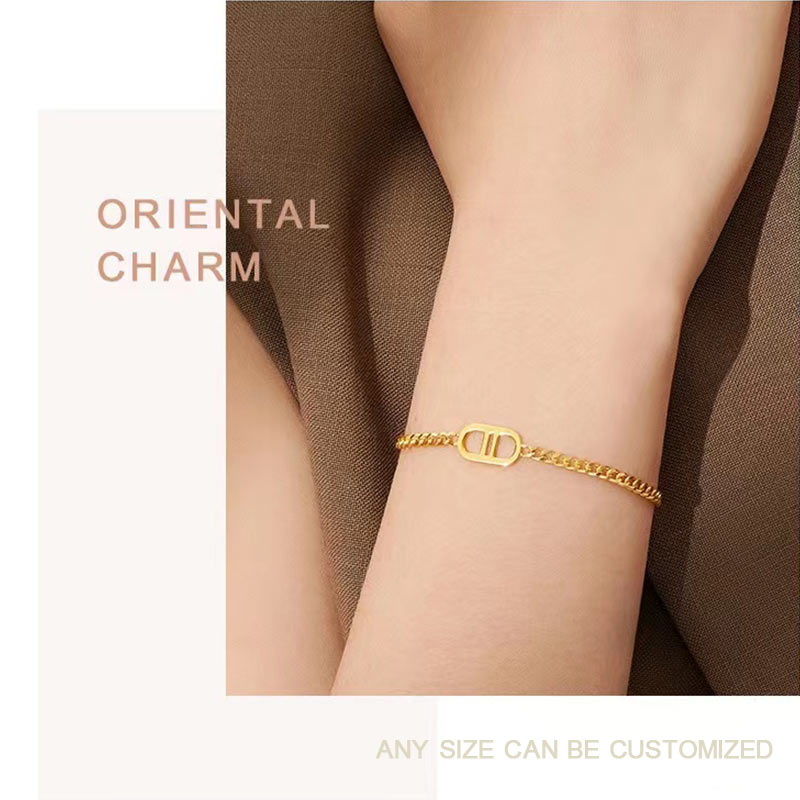 Tianyu Gems customed 24K pure gold fashion bracelet for women 7