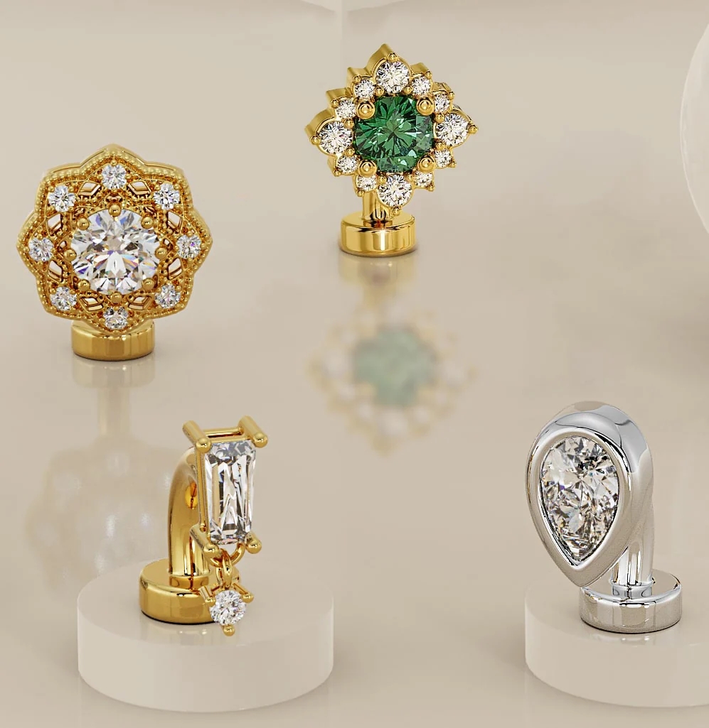 Special jewelry: the unique charm of diamond navel studs，nose studs 6