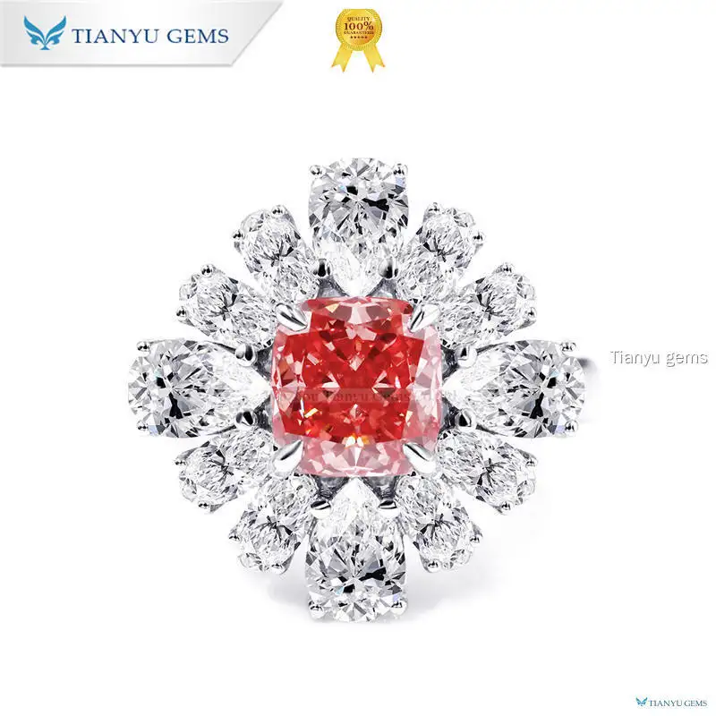 Lab Diamond Engagement Ring - Fancy Deep Pink 1.76 Carat 1