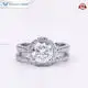 18K White Gold 1.5ct Moissanite Women Bridal Ring Set 1