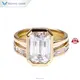 18K Yellow Gold Moissanite Ring Set - Fashionable & Luxurious 1