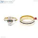 18K Gold Half Moon Couple Wedding Ring Set 1