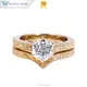Hexagon Carved Diamond Ring Set - Fashionable and Versatile 1