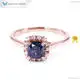 1 Carat Fancy Dark Blue Lab Diamond Ring with Moissanite Surround 1