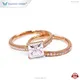 Customized 14K Rose Gold Princess Cut Moissanite Diamond Ring 1