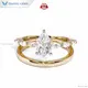 14K Yellow Gold Marquise Cut Moissanite Diamond Wedding Ring Set 1