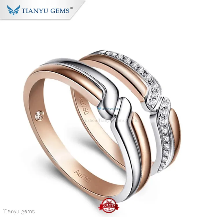 Pure Gold Moissanite Couple Rings for Wedding 1