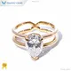 Moissanite Pear Solitaire Ring - Unique Cut & Versatile Style 1