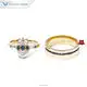 18K Yellow Gold VVS Moissanite Half Moon Cut Couple Rings 1