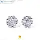 White Gold Flower Stud Earrings with Lab Diamond - Tianyu Gems 1