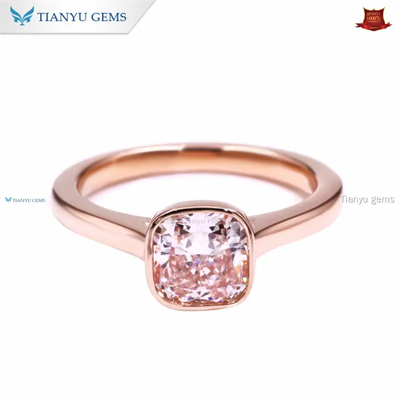 14K Rose Gold Cushion Pink Diamond Ring - Elegant & Versatile 1