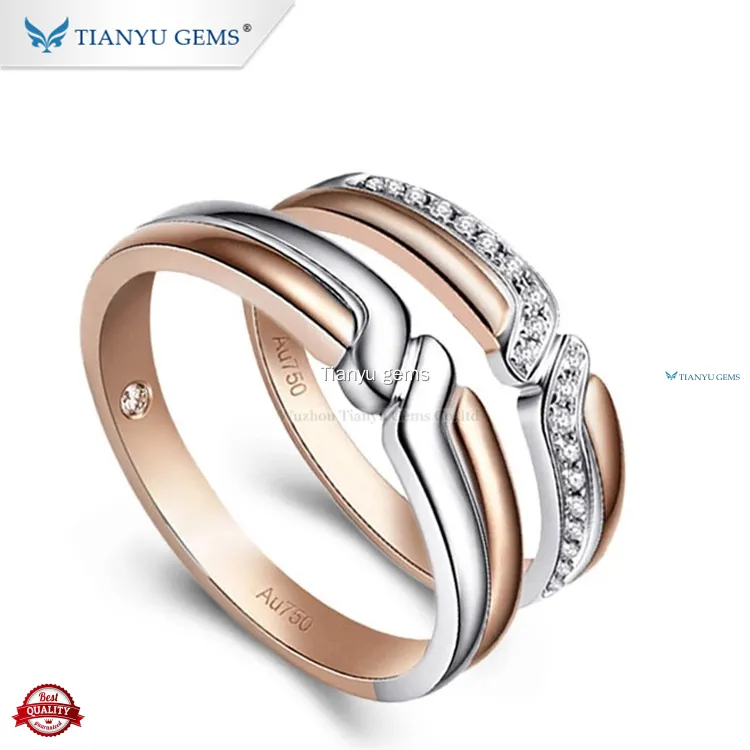 Pure Gold Moissanite Diamonds Couple Ring 1