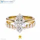 Marquise Lab Diamond Gold Ring Set 1