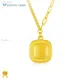 Delicate 24K Gold Necklace with AB Chain and Square Pendant 1