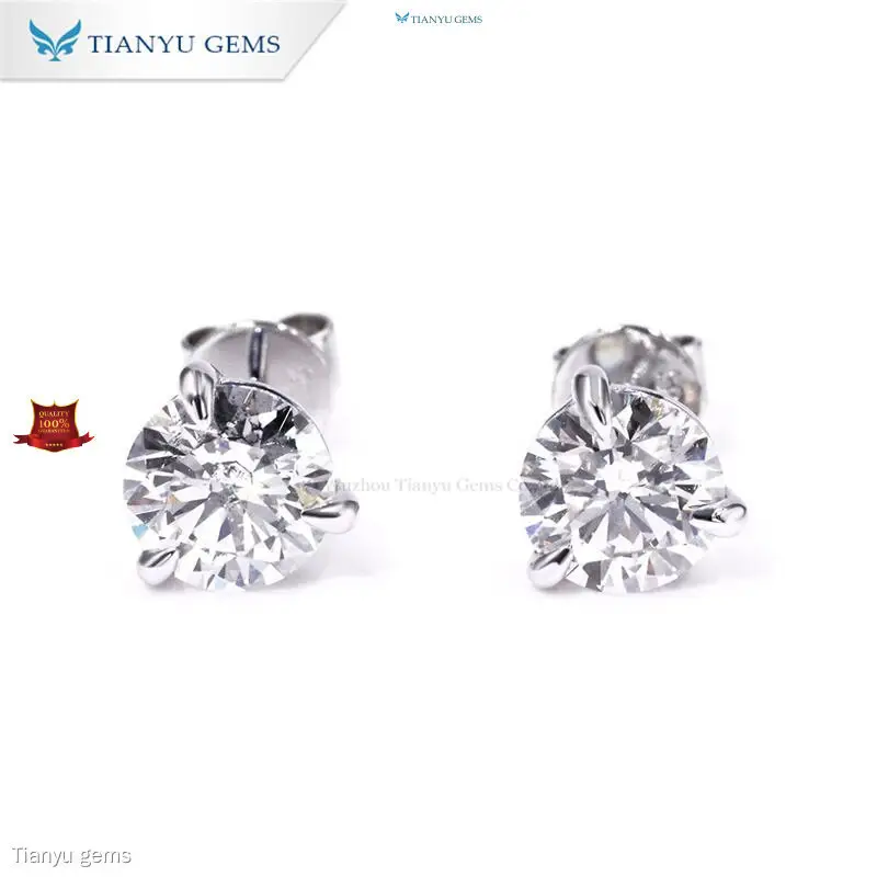 Classic Round Lab Grown Diamond Earrings for Sale 1