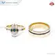 18K Yellow Gold Half Moon Cut Couple Rings - Symbol of Love 1
