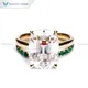 Moissanite & Emerald Wedding Ring Set 1