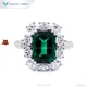 Zambian Emerald Moissanite Women's Ring - Luxury Design 1