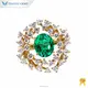 Vintage Emerald and Lab Diamond Ring in 14K Gold - Comfortable and Elegant 1