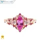 Pink Sapphire Marquise Ring in Rose Gold - Unique Design with Moissanite Diamonds & Pink Sapphire | Perfect Gift for Her 1
