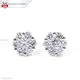 White Gold Flower Diamond Stud Earrings for Women - Tianyu Gems 1