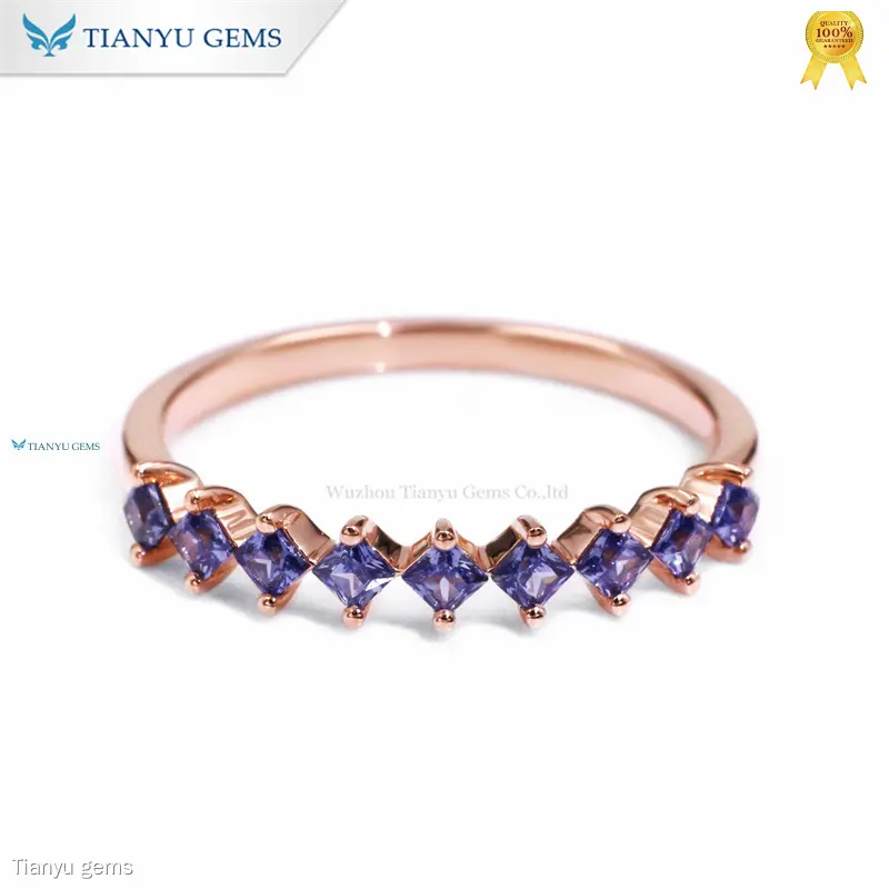 10K Rose Gold Sapphire Ring Band - Timeless Style for Any Occasion 1