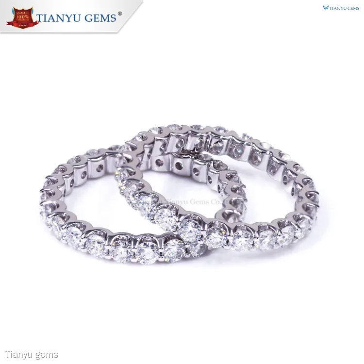 14k White Gold 2.5mm Moissanite Band - Wedding Ring 1