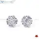 Lab Diamond Stud Earrings in White Gold Flower Shape 1