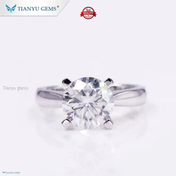 Moissanite Diamond Ring - Pure White Gold PT950, 3.6g, 9.9mm Stone, 1.5ct Cushion Hearts, RD Shape 1
