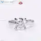 Moissanite Diamond Ring - Pure White Gold PT950, 3.6g, 9.9mm Stone, 1.5ct Cushion Hearts, RD Shape 1