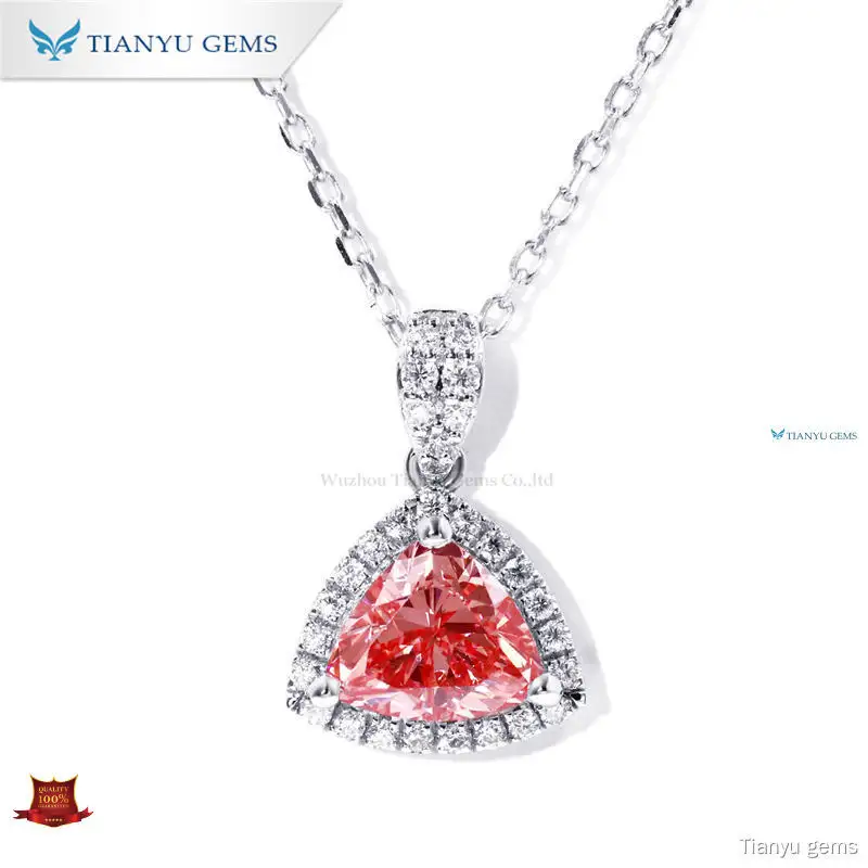 Intense Pink Lab Diamond Necklace - Luxurious Craftsmanship 1
