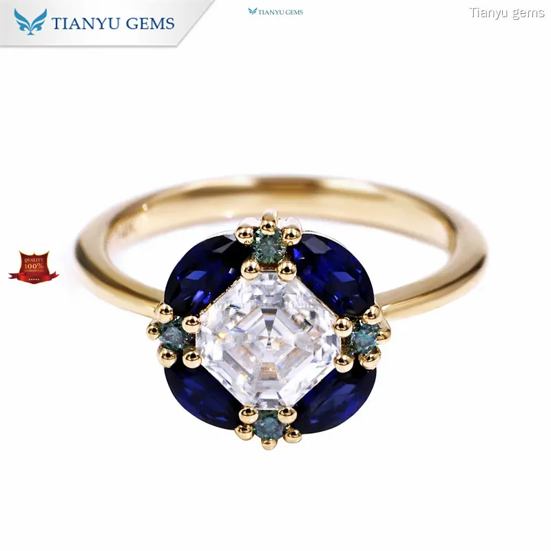 Moissanite Sapphire Ring - Vintage Beauty & Modern Elegance 1