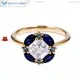 Moissanite Sapphire Ring - Vintage Beauty & Modern Elegance 1