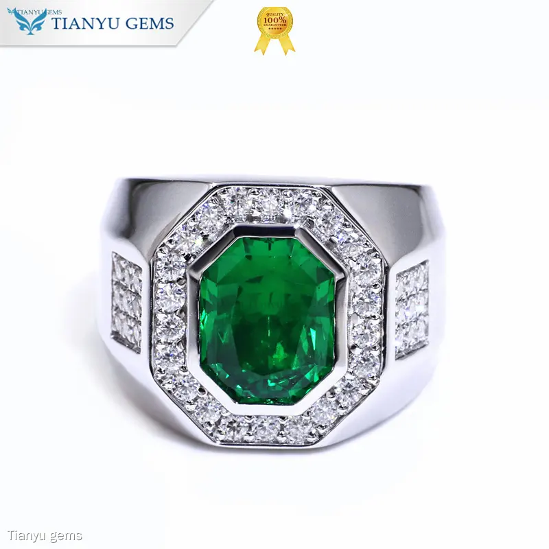 Bold May Birthstone Men's Emerald Ring 1