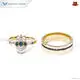 18K Yellow Gold Half Moon Cut Couple Rings 1