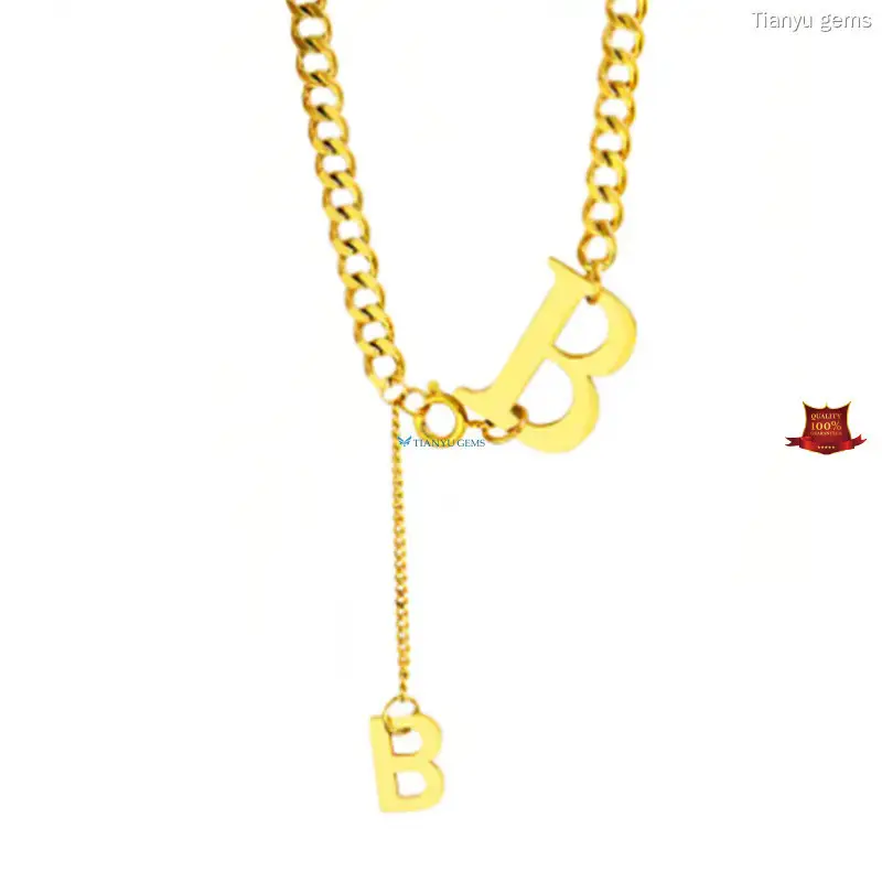 24k Gold B Letter Necklace - Daily Wear Essential 1