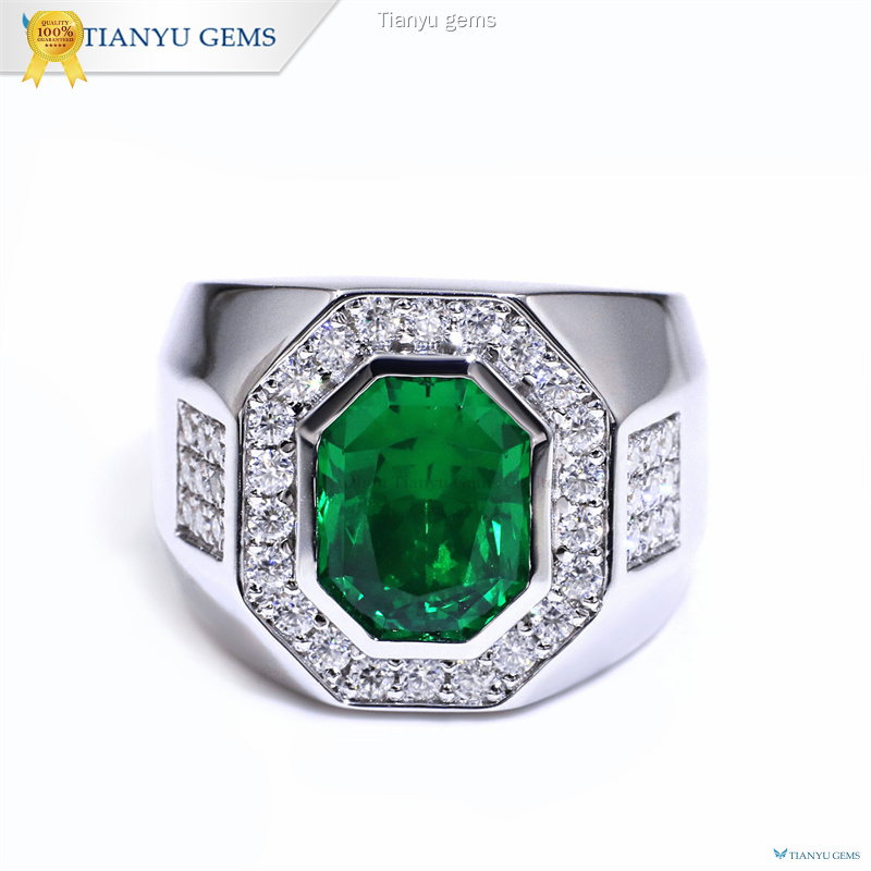 メンズエメラルド結婚指輪を卸売価格でご提供 | Tianyu Gems