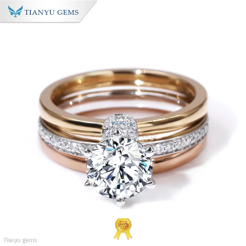 Custom engagement ring and wedding band set Factory Manufacturer | Tianyu gems 1