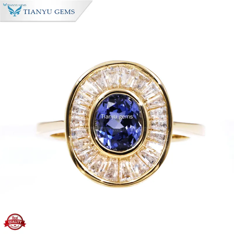 Tianyu gems | Custom white gold gemstone ring Suppliers 1