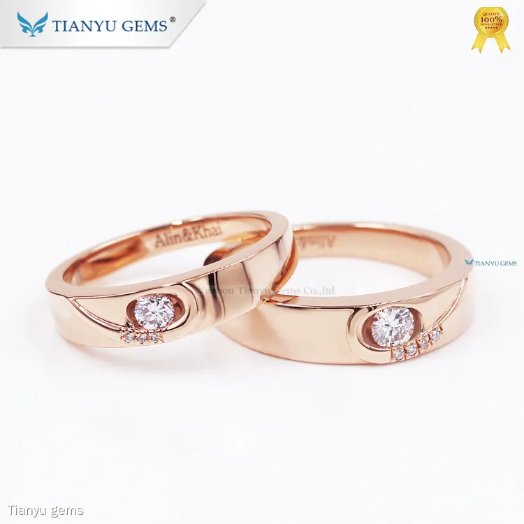 Custom couple wedding ring set gold Factory Manufacturer | Tianyu gems 1